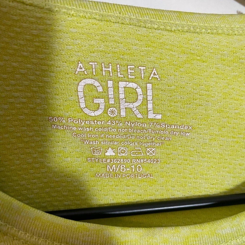 Athleta Girl Solid Tracker Long Sleeve Color: Wild Lime Heather Size M/8-10 - Picture 2 of 7